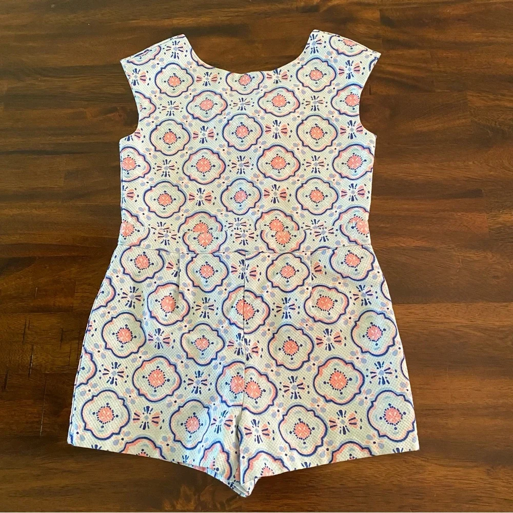 Janie and Jack Tile Print Romper
